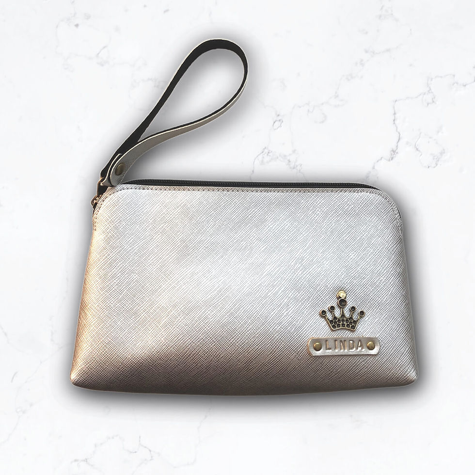 Miniaturbild: Kosmetiktasche personalisiert, Namensgravur, Kulturbeutel, Frauen Beauty Bag, Kosmetikbeutel, Leder