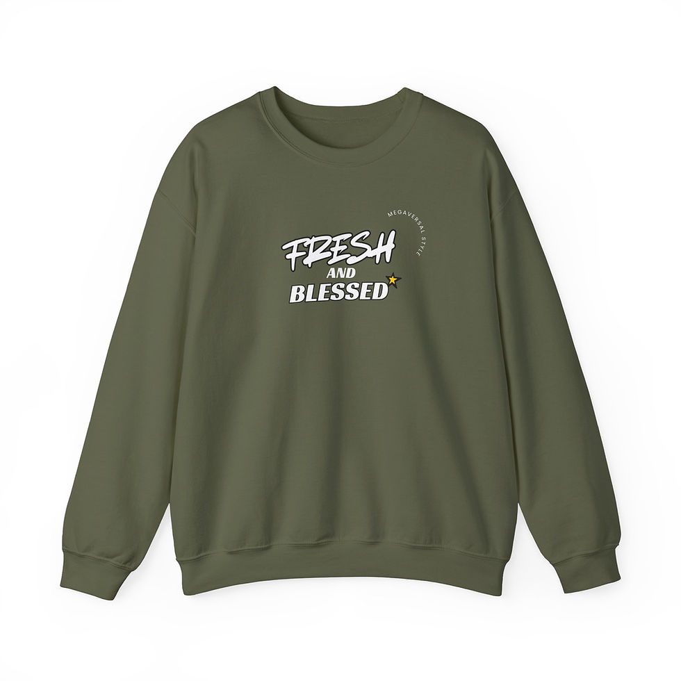 Thumbnail: Fresh and Blessed Megaversal Style Unisex Crewneck Sweatshirt - Cozy Styling