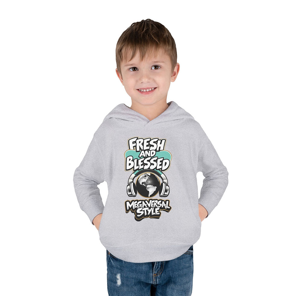Thumbnail: Fresh and Blessed Toddler Fleece Hoodie — Megaversal Style for Earthly Kids