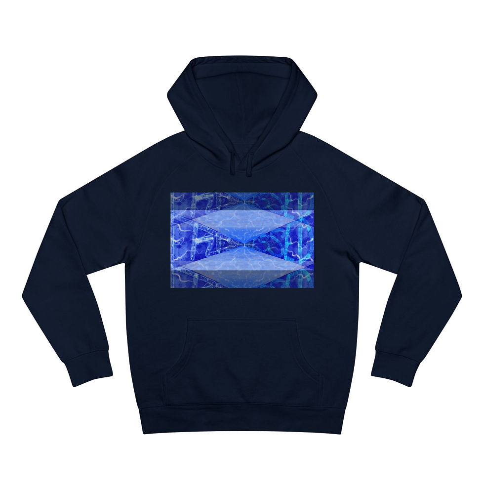 Thumbnail: Fresh and Blessed Stylish Unisex Hoodie - Cool Blue Original Abstract Art Design