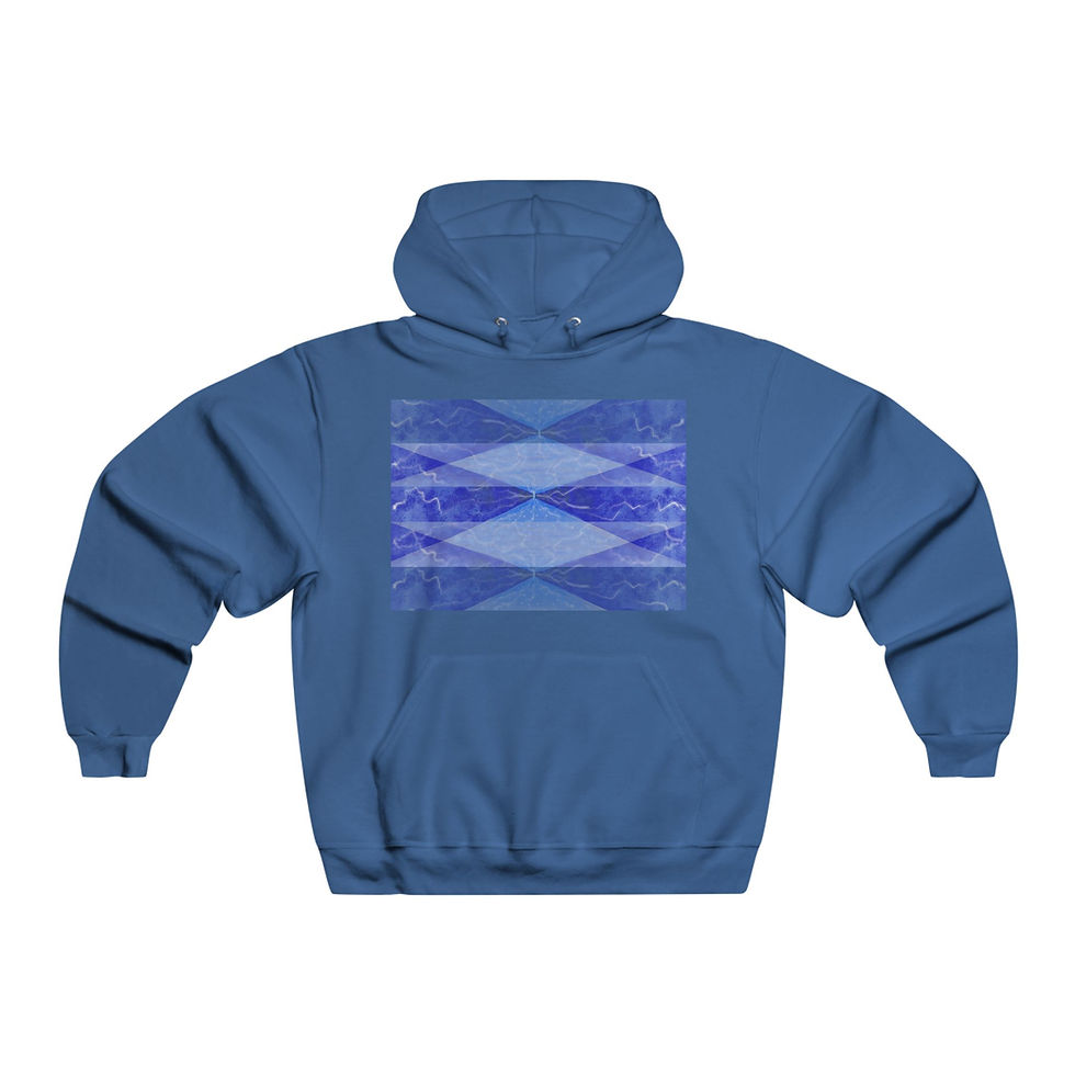 Thumbnail: F.a.B. Men's NUBLEND® Hoodie - Serene Blue Original Abstract Art Design