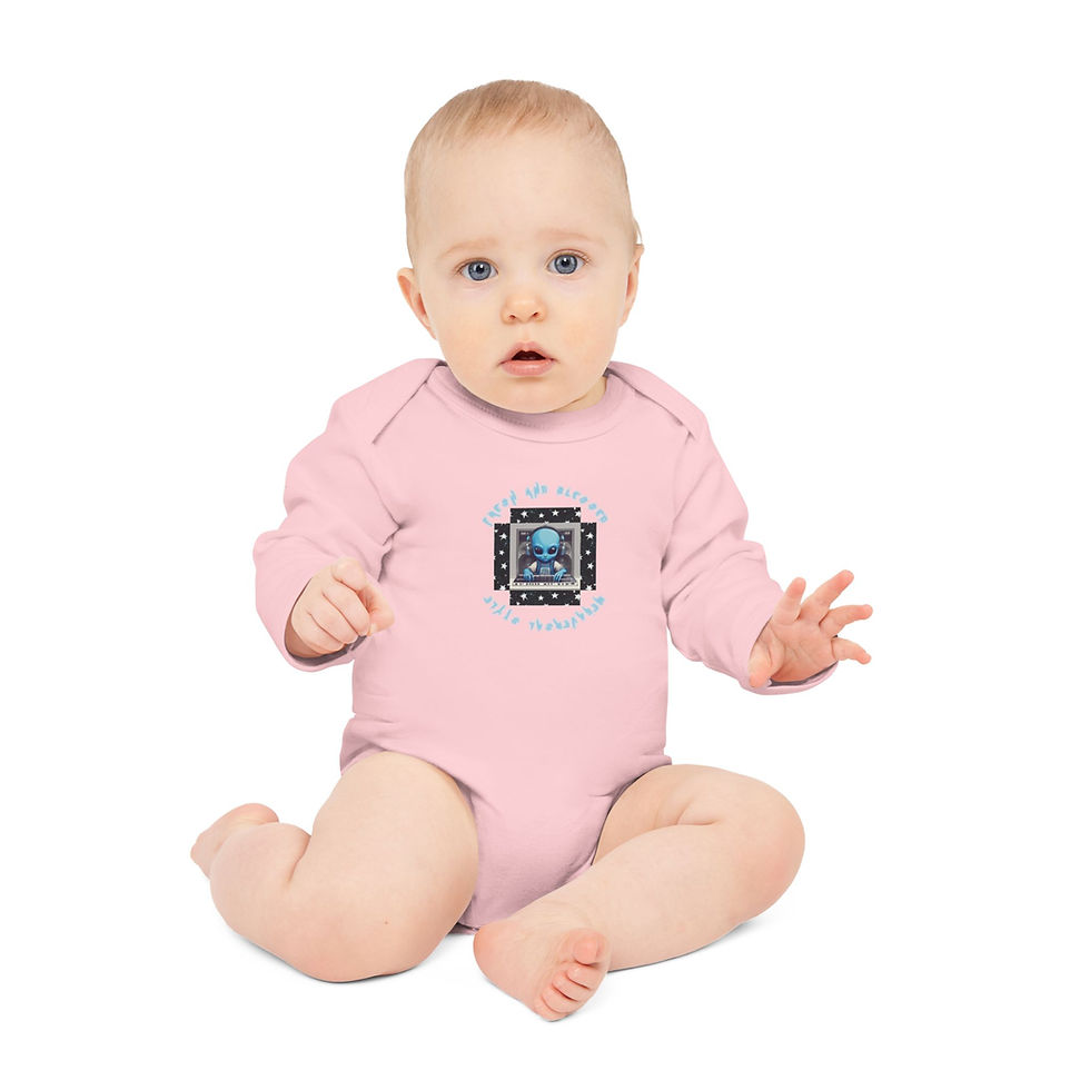 Thumbnail: Fresh and Blessed Cute Alien Long-Sleeve Onesie— Megaversal Style Onesie