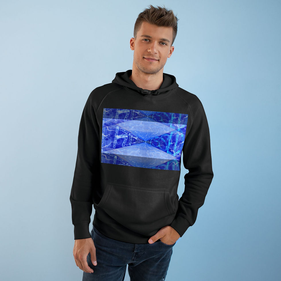 Thumbnail: Fresh and Blessed Stylish Unisex Hoodie - Cool Blue Original Abstract Art Design