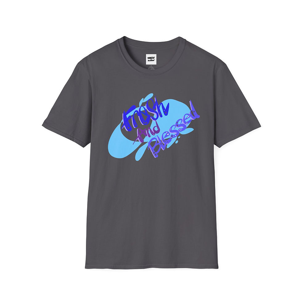 Thumbnail: Fresh and Blessed Graphic Art Tee, Unisex Softstyle T-Shirt