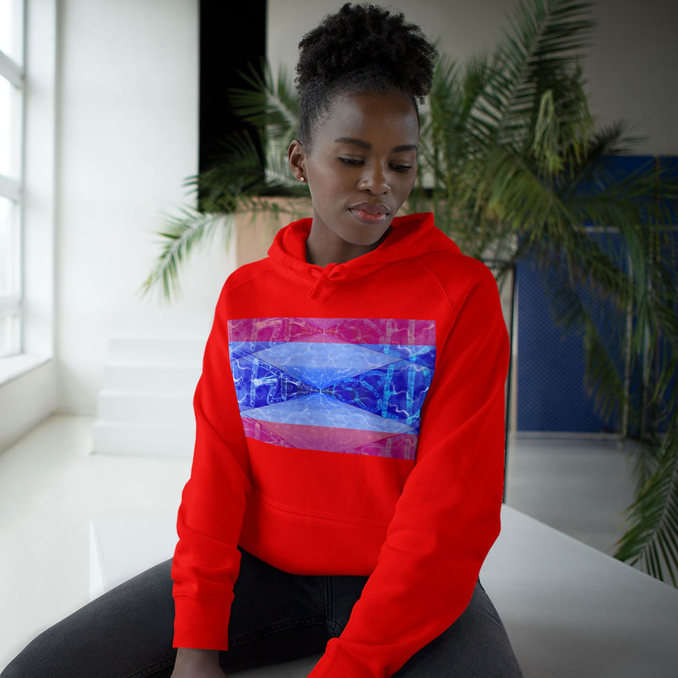 Thumbnail: Fresh and Blessed Stylish Unisex Hoodie - Cool Blue Original Abstract Art Design