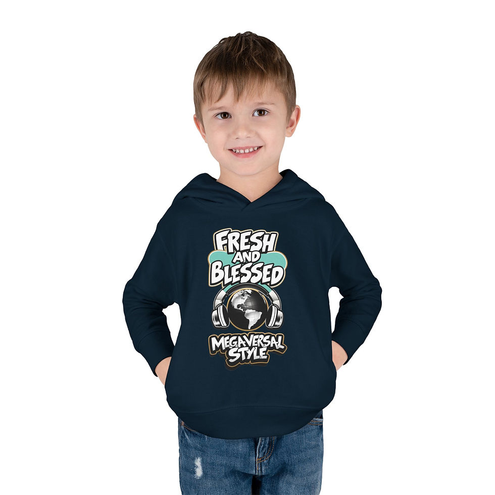 Thumbnail: Fresh and Blessed Toddler Fleece Hoodie — Megaversal Style for Earthly Kids