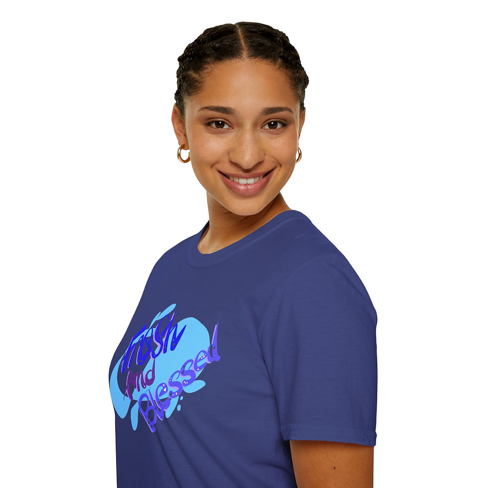 Thumbnail: Fresh and Blessed Graphic Art Tee, Unisex Softstyle T-Shirt