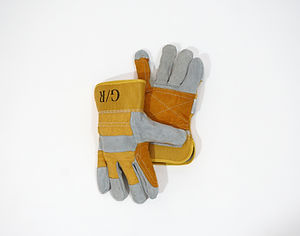 Guante de cuero para soldadura. Guante para soldadura. Guante de cuero. EPP. Equipo de protección personal