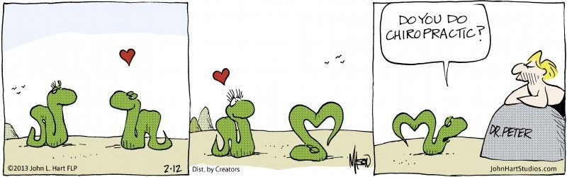 Chiropractor Valentine's Day comic. Chiropractor in Bonita Springs, FL newsletter.