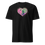 Thumbnail: Black custom t-shirt with personalized pet illustration of your dog inside a heart in blue and green tones
