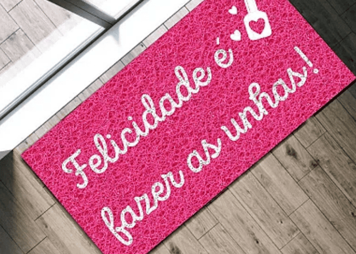 Tapete ou capacho personalizado sob medida para salão de beleza em Pereiras - SP