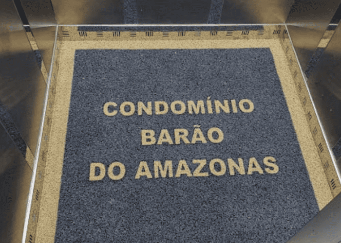 Tapete ou capacho personalizado sob medida para hall de elevador no Butantã, Zona Oeste de São Paulo - SP