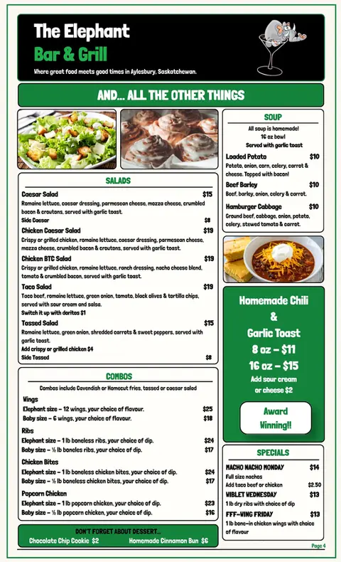 Menu - Everything Else page