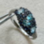 Or  blanc 18k/ Saphir/ Brillant/Topaze