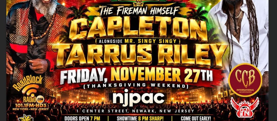 REGGAE GIANTS LIVE: Capleton and Tarrus Riley Set to Take Over NJPAC in Newark This November
