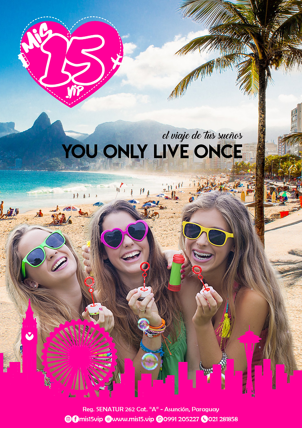 #mis15vip Tu viaje de 15 años, con mis15.vip a tu lugar soñado, en las mejores playas del brasil, conociendo parques tematicos, beto carrero, rio de janeiro, porto de galinhas, etc. Otros destinos como disney o eurodisney quinceañeras. Vacaciones de quince para jovenes, niños y niñas a los mejores destinos.