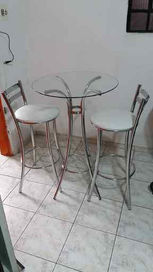 Mesa e Cadeira Bistro Inox