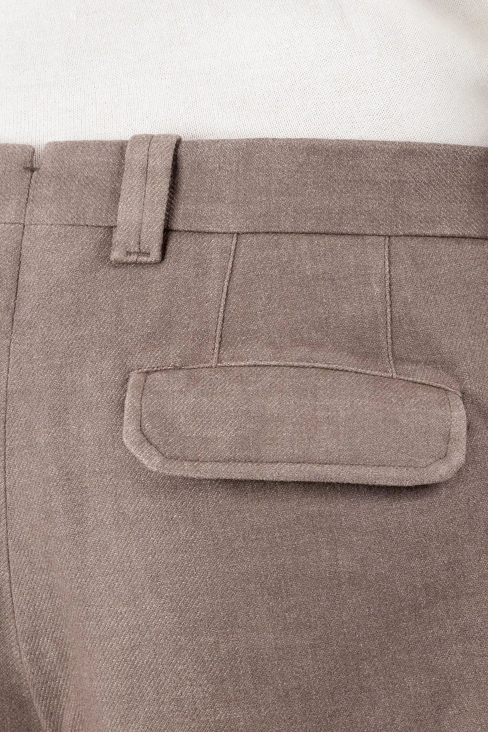 Thumbnail: Brown Wool-Dyed Flannel Chino Pants Fall Winter