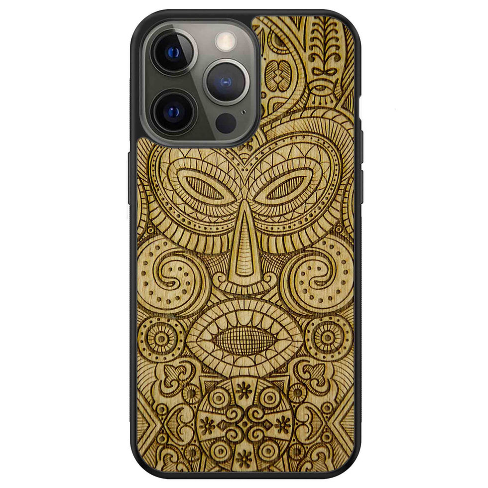 Thumbnail: Tribal Mask Clear Phone Case – Bold Cultural Design with Slim Protection