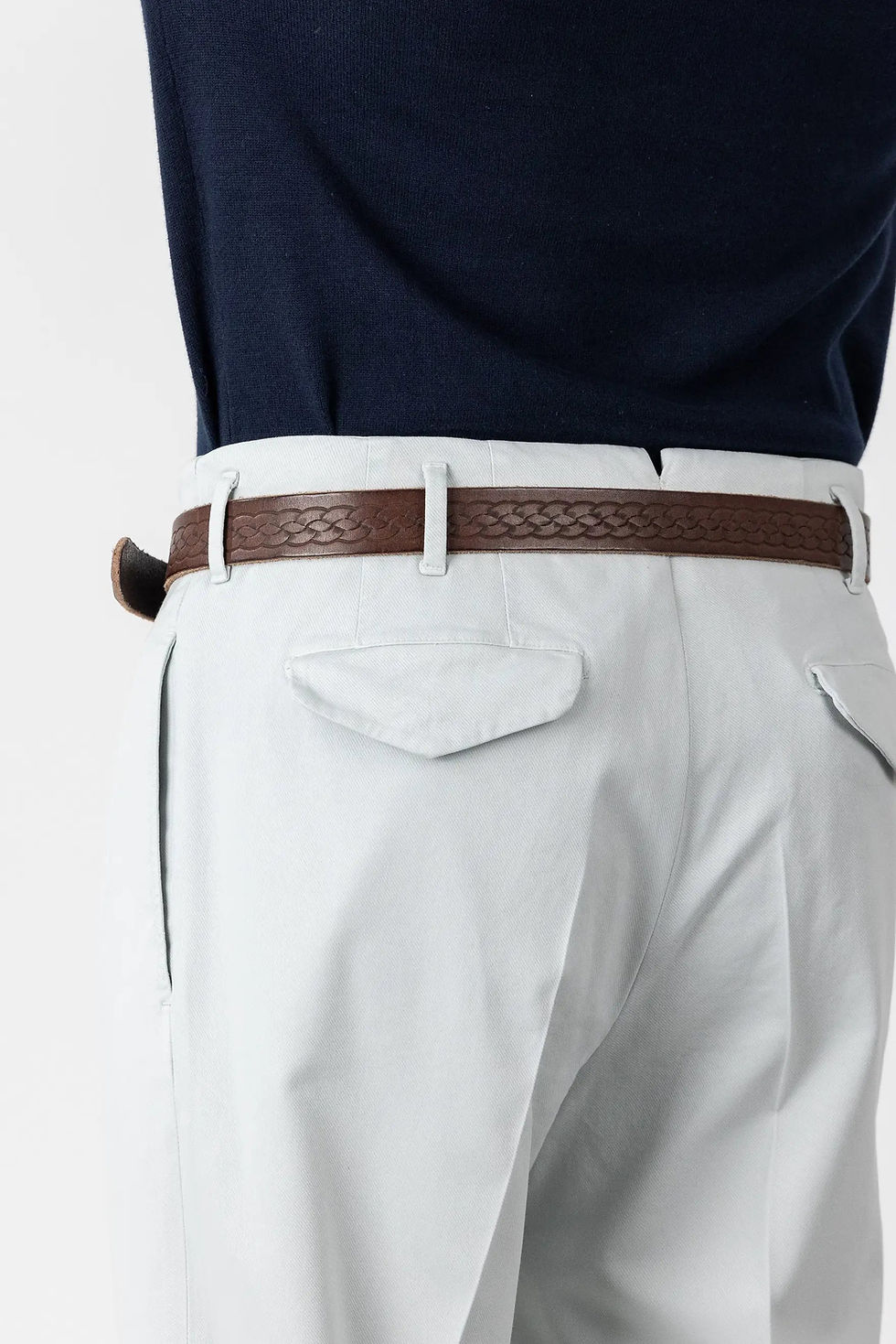 Thumbnail: Autumn Winter Gray Cotton and Modal Chino Trousers