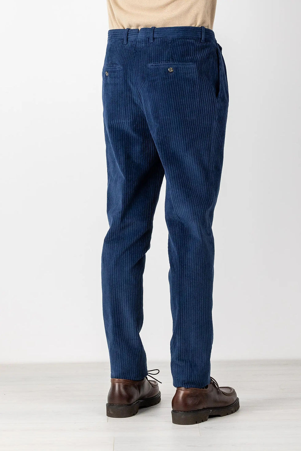 Thumbnail: Autumn Winter Blue Velvet Chino Trousers