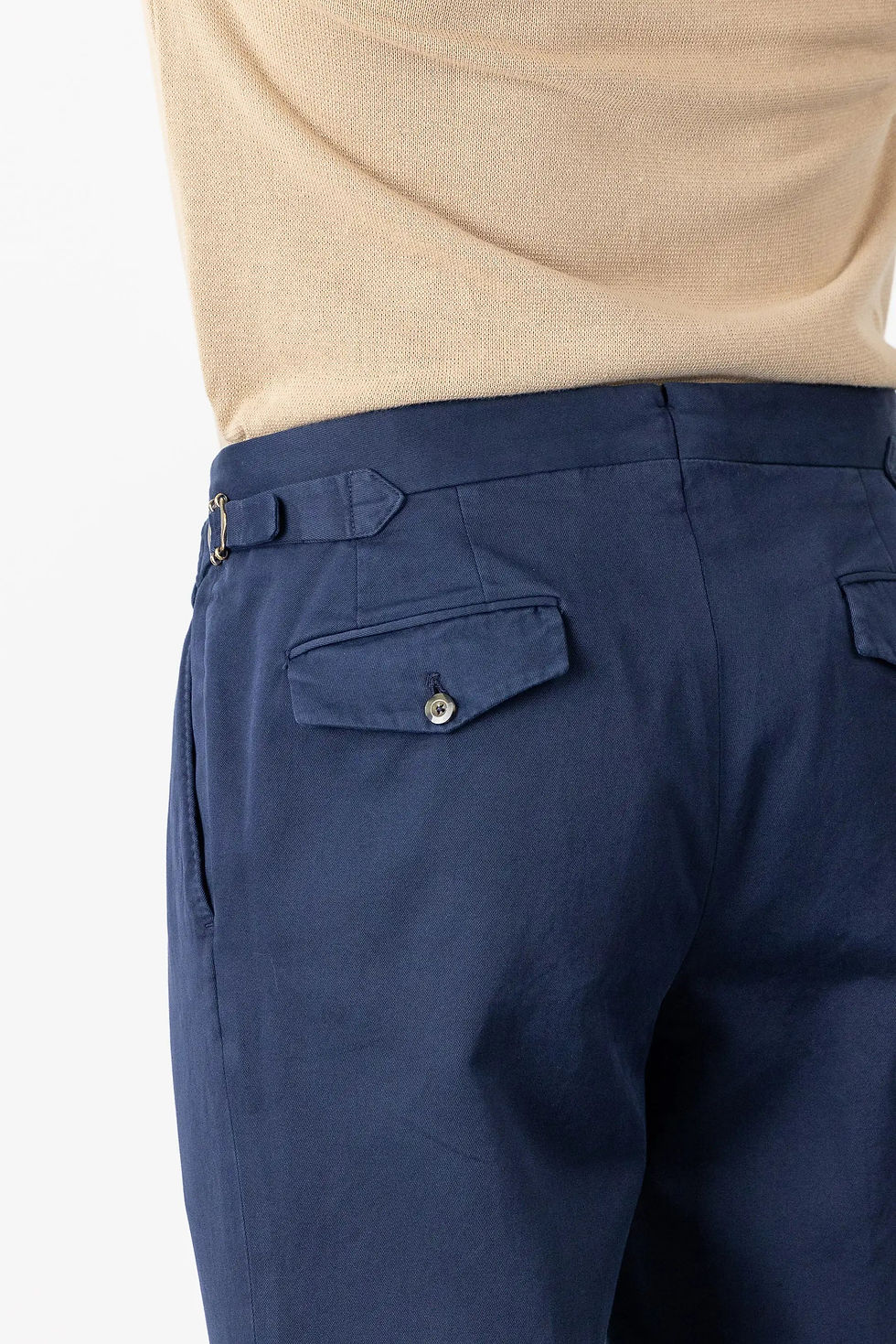Thumbnail: Autumn Winter Blue Cotton Chino Trousers