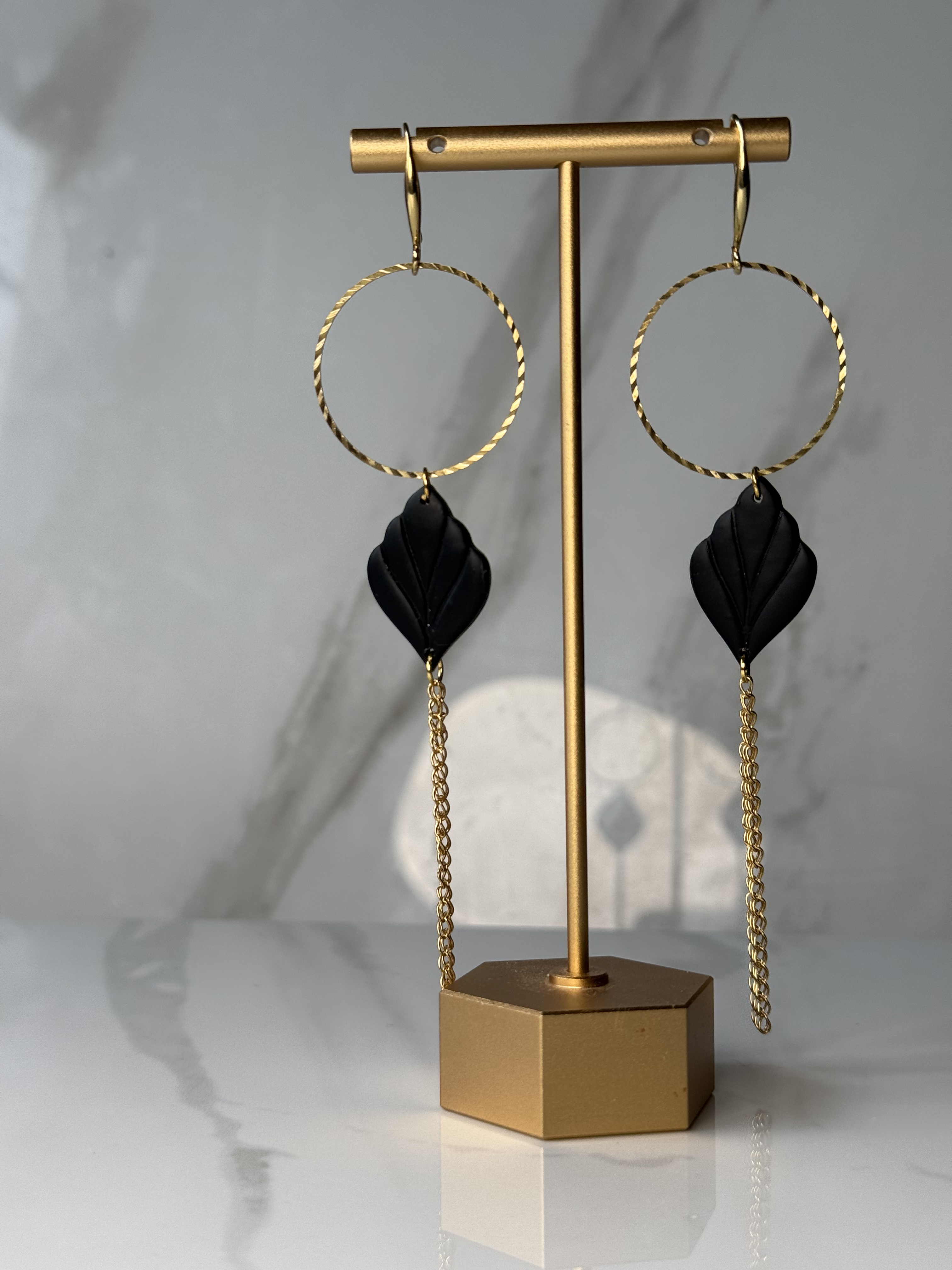 Black Dangles with Chain