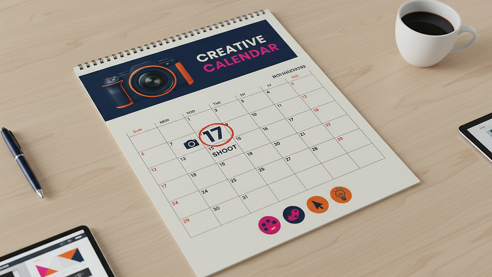 Vue en plongée d’un calendrier avec une date entourée en rouge