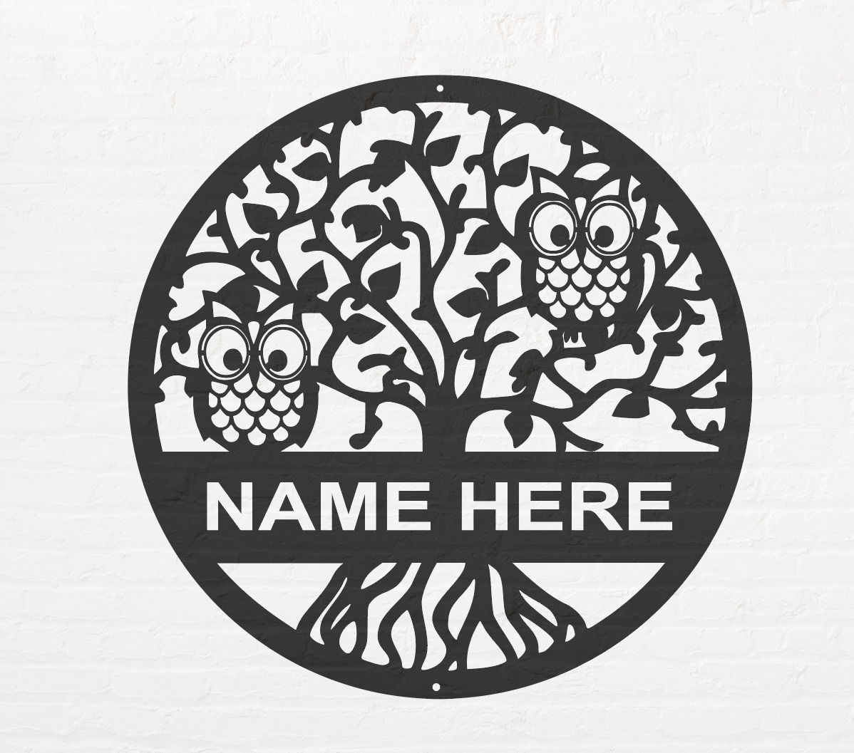 Tree of life with owls monogram