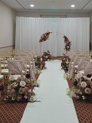 Rochester Corn Exchange Kent, set up for an indoor Boho Weddiing