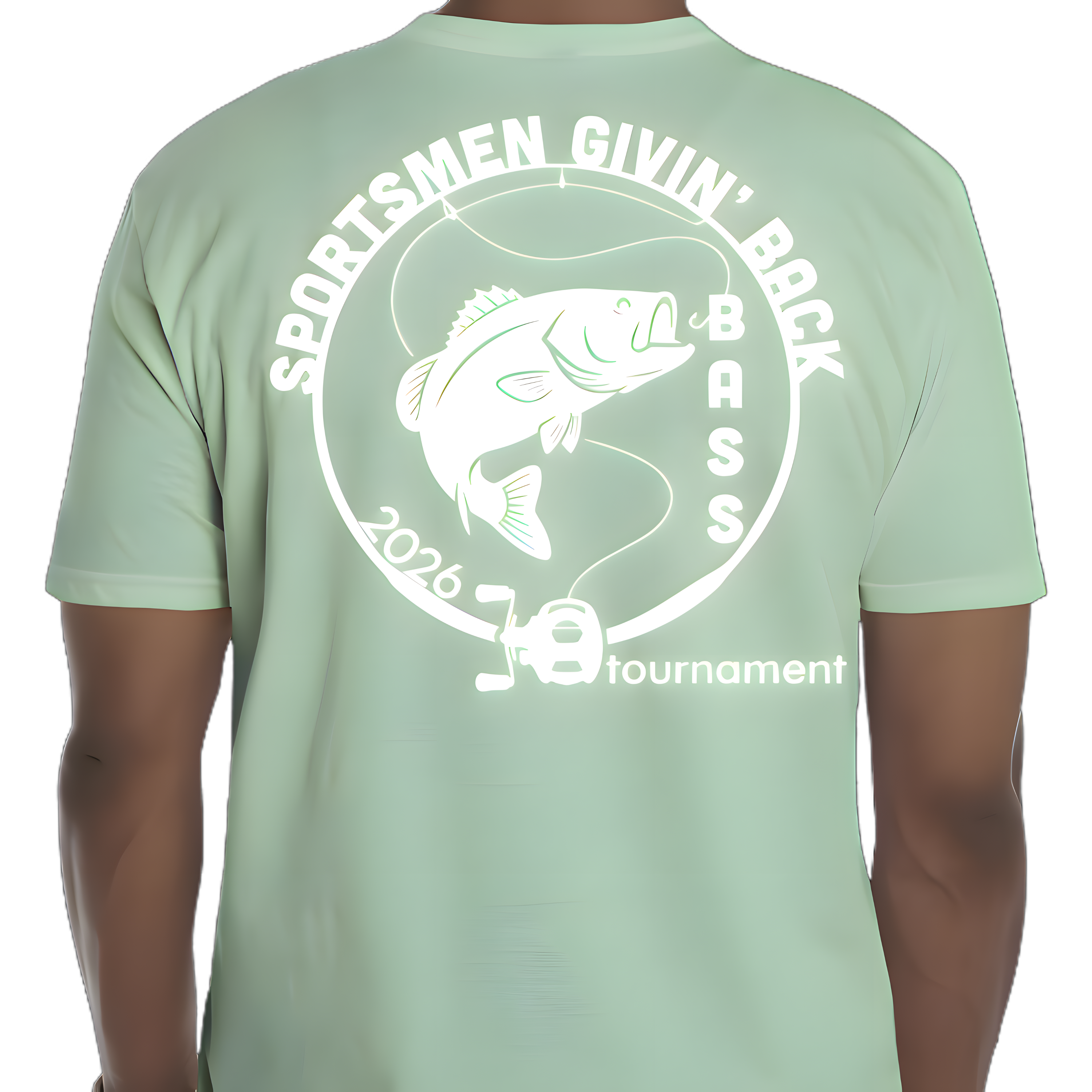 SGB Bass Tournament T-Shirt - Black & White Design - Mint Green