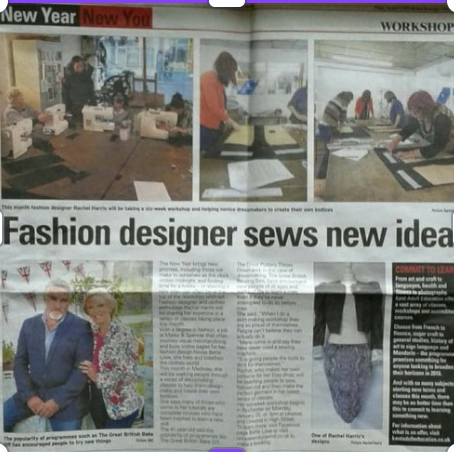 Bette Love fashion designer in newspaper