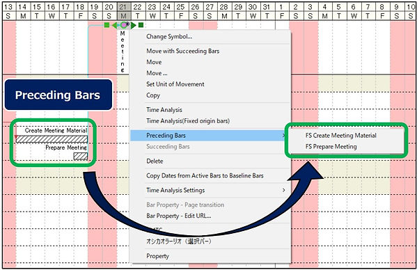 Shortcut menu for Milestones