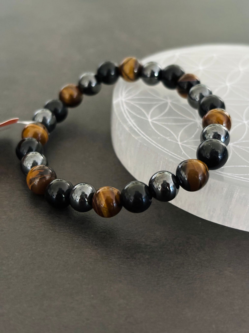 Bracelet Protection Obsidienne Noire, Hematite, Oeil de Tigre perles 8mm