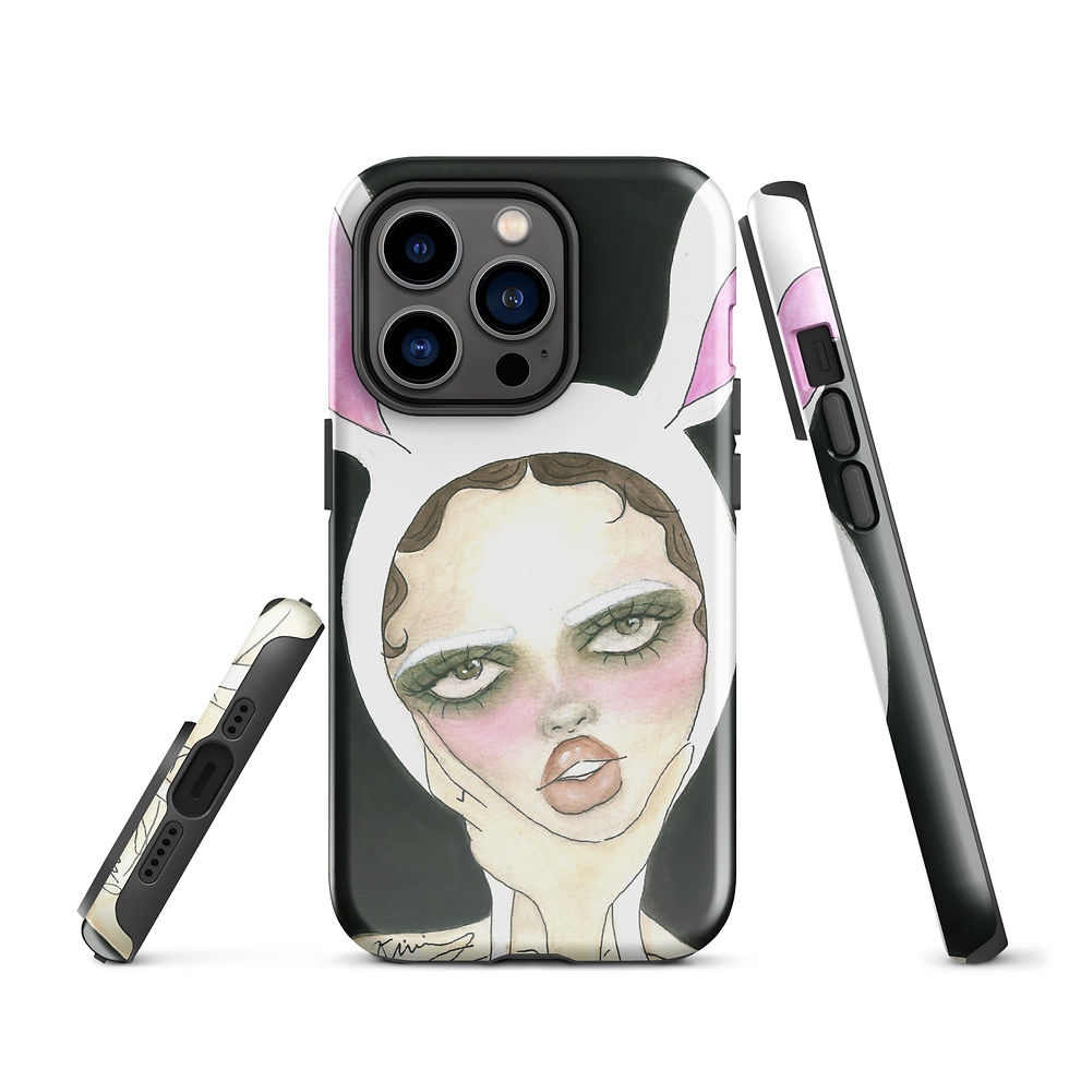 Thumbnail: Bunny Head Black - Tough Case for iPhone®