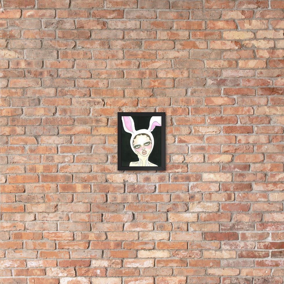 Thumbnail: Bunny Head Black - Framed