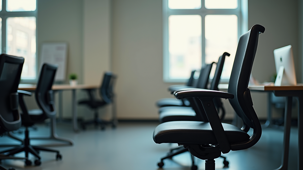 Close-up view of an ergonomic chair setup