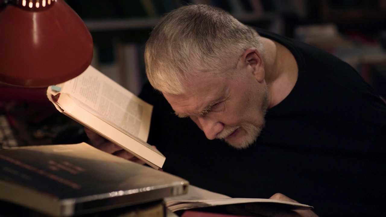 Directed by Daiga Bitena. DOP Arturs Sulbergs / Artūrs Šulbergs. Uldis Berzins / Uldis Bērziņš : Library (2019). Episode from "The Library" featuring Uldis Berzins - critically acclaimed literature translator and poet.