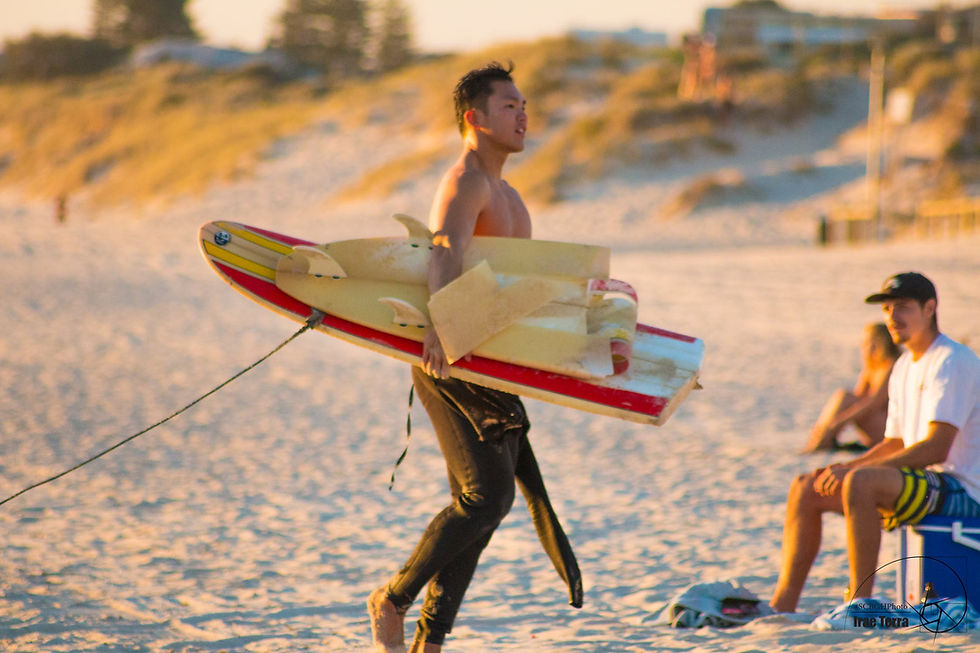 Broken surfboard