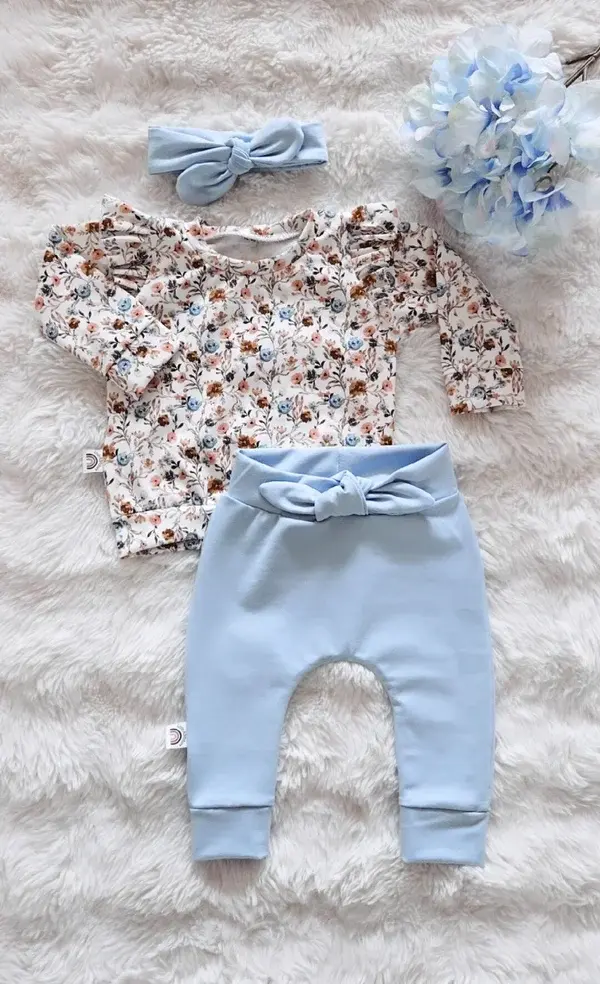 Setje Ruffle Bloemen Blauw