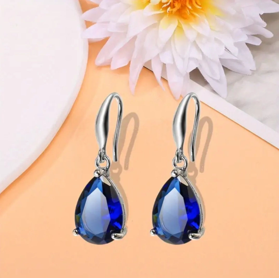 Boucles d'Oreilles Elégantes  Bleues