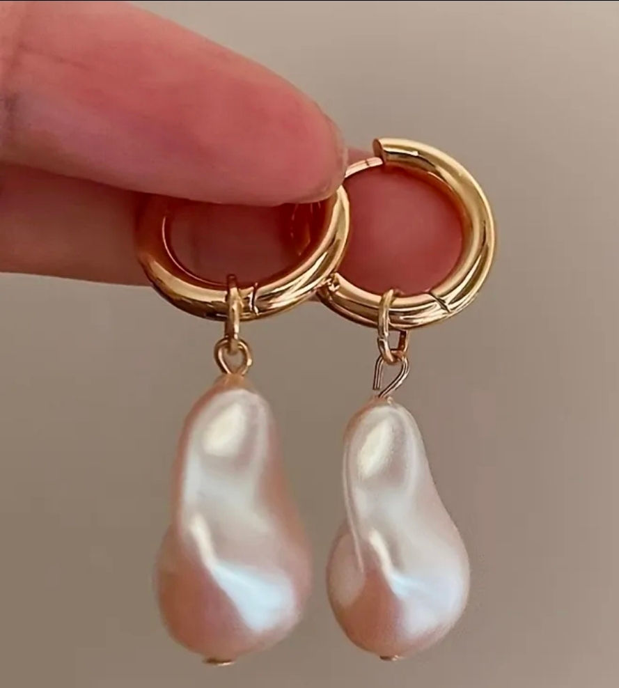 Boucles d'Oreilles Elégantes Perles Asymétrique