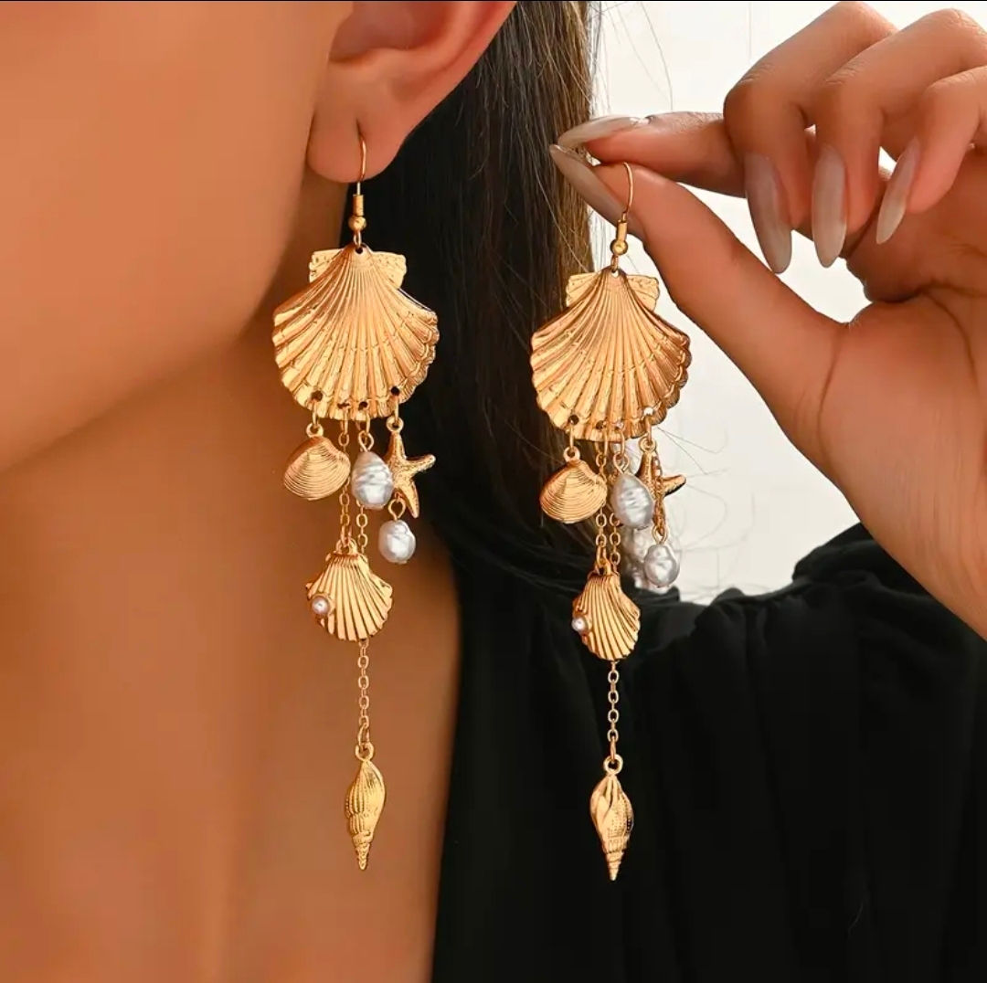 Boucles d'oreilles bohèmes motifs plage