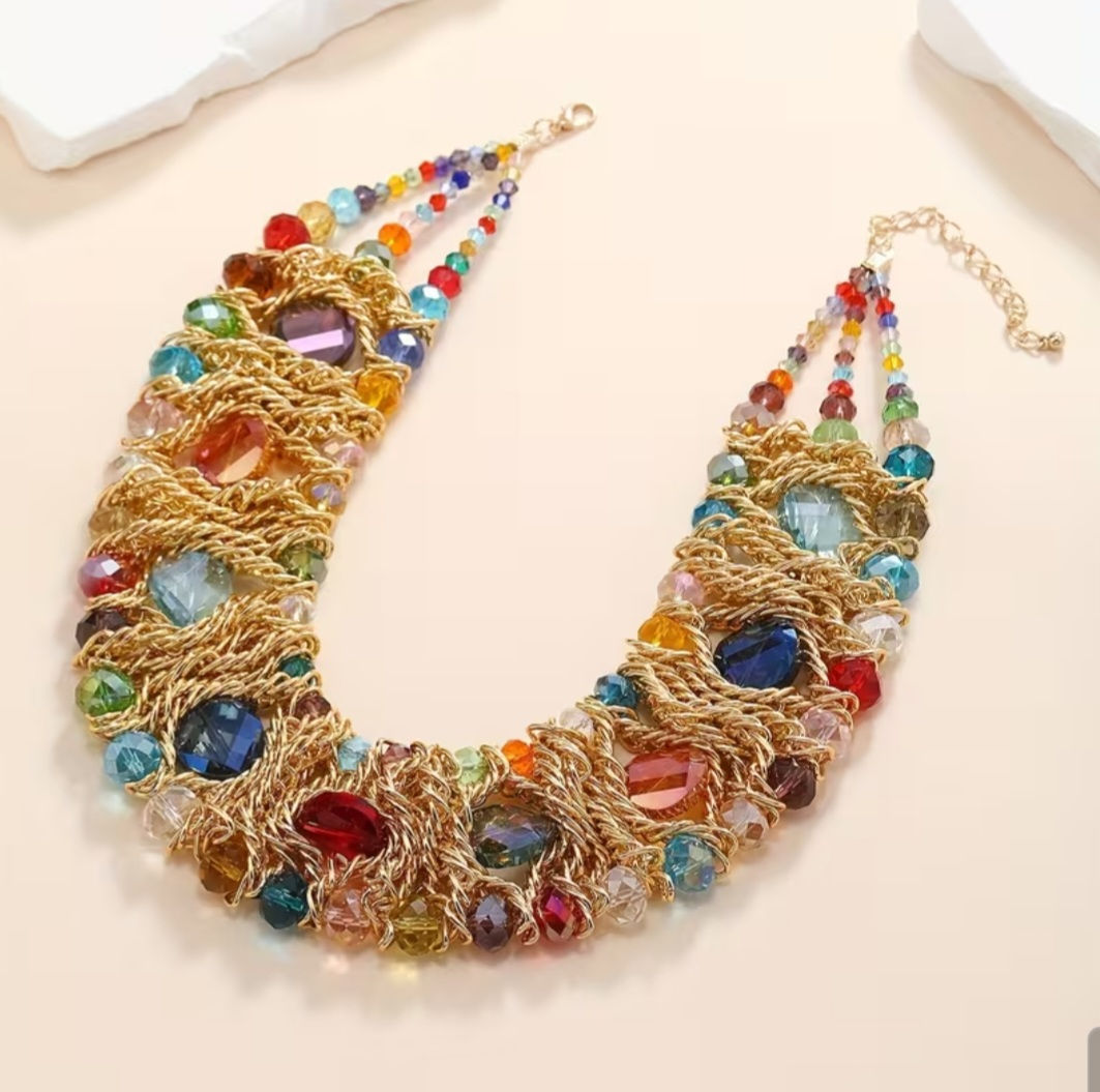 Collier style Bohème, tissé à la main
