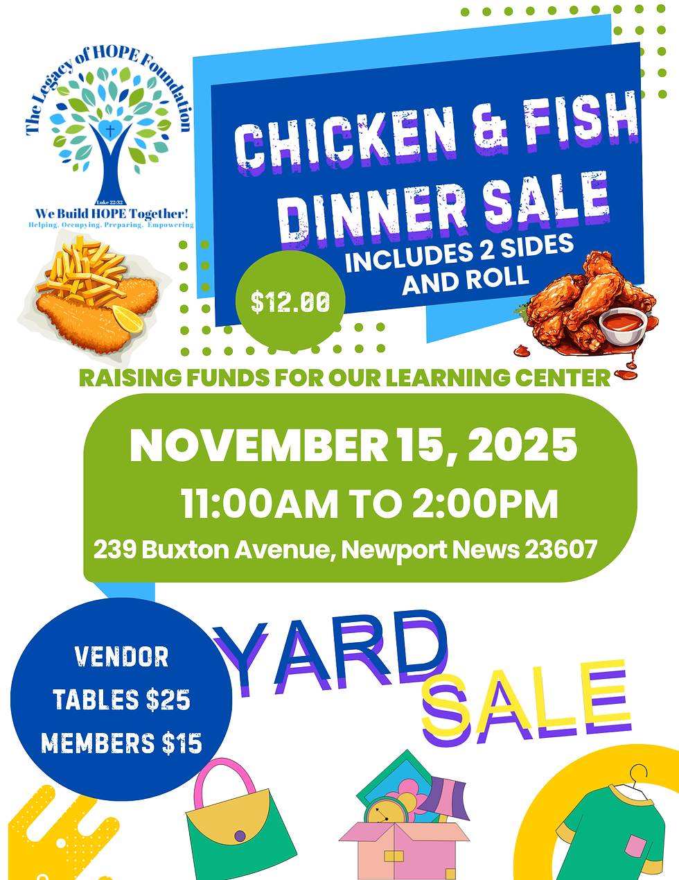 Dinner and Yard Sale Fundraiser