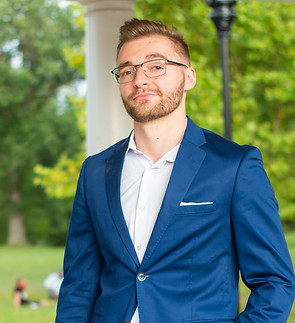 Corporate man in blue business suit