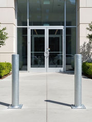 Galvanized Steel Bollards Installed for Commercial Office Entrance in Langley, BC