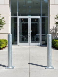 Galvanized Steel Bollards Installed for Commercial Office Entrance in Langley, BC