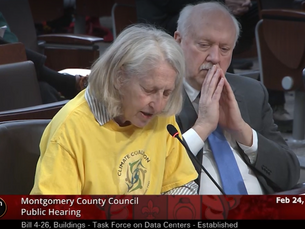 Coalition members testifying at MoCo Council Public Hearing on Feb 24th