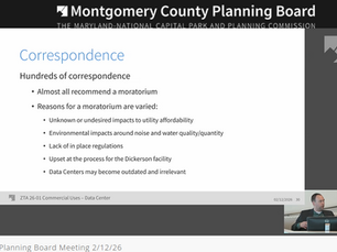 Coalition members speaking at the Planning Board Public Hearing on Data Centers on Feb 12th